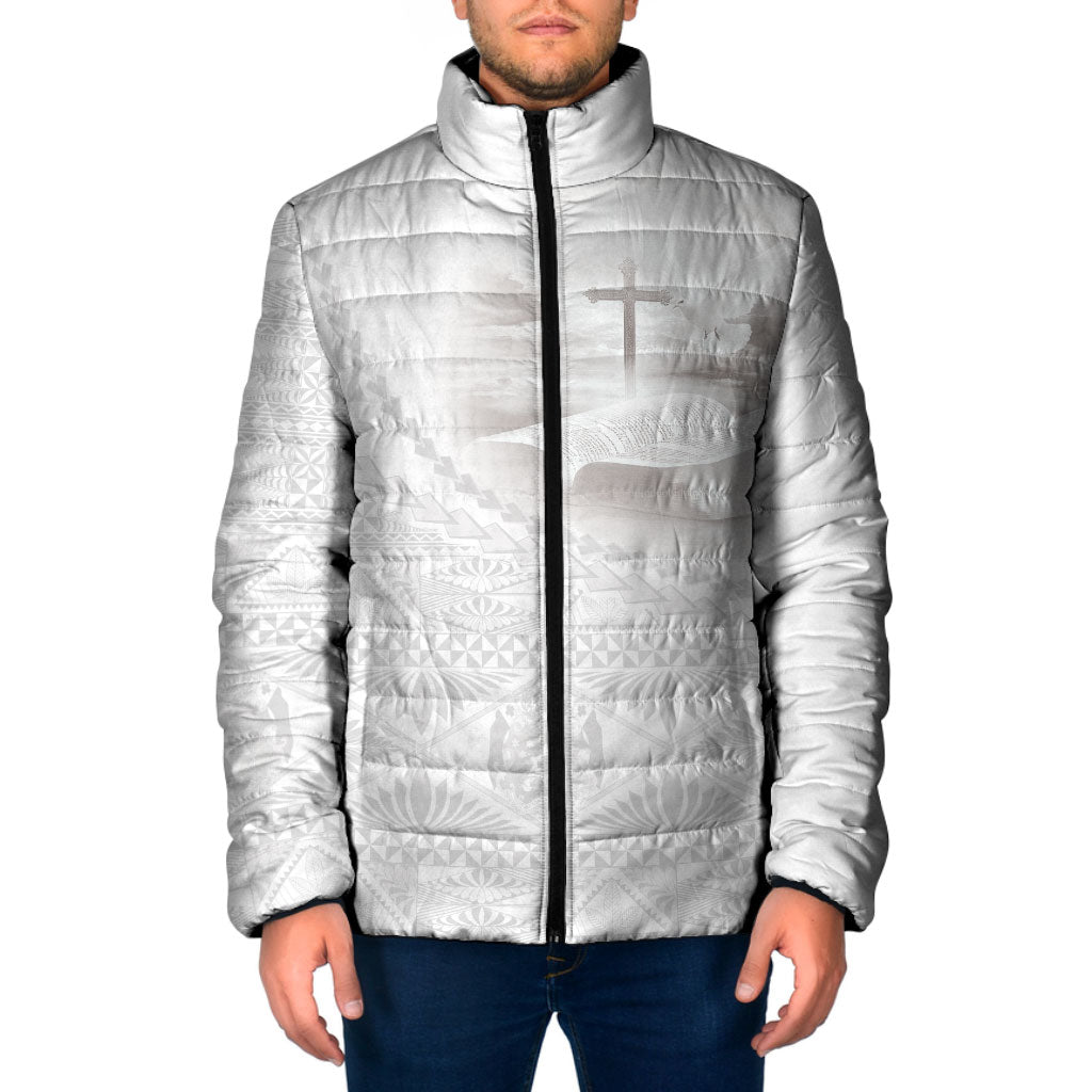Tonga White Sunday Fakame Padded Jacket Tokelaufeletoa Kupesi