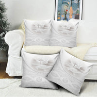 Tonga White Sunday Fakame Pillow Cover Tokelaufeletoa Kupesi