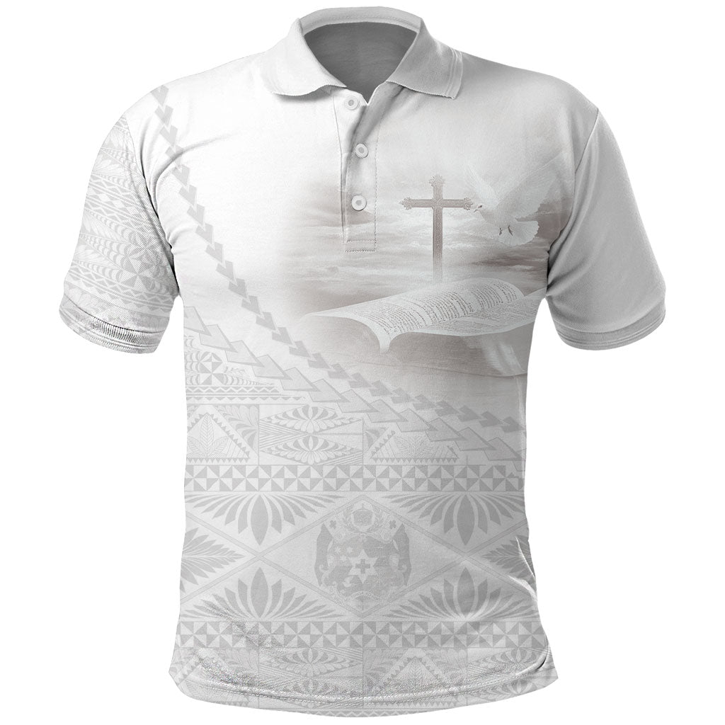 Tonga White Sunday Fakame Polo Shirt Tokelaufeletoa Kupesi