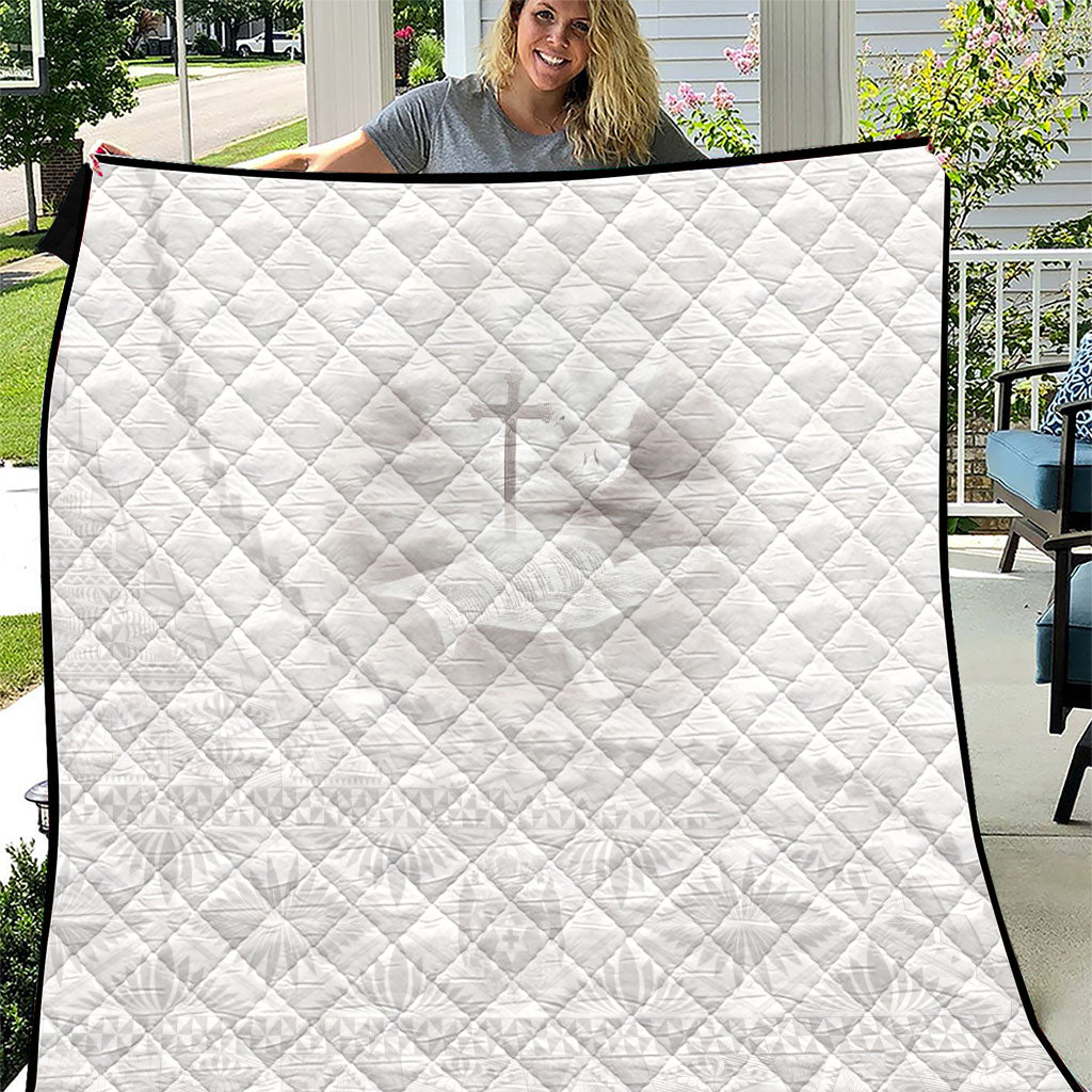 Tonga White Sunday Fakame Quilt Tokelaufeletoa Kupesi