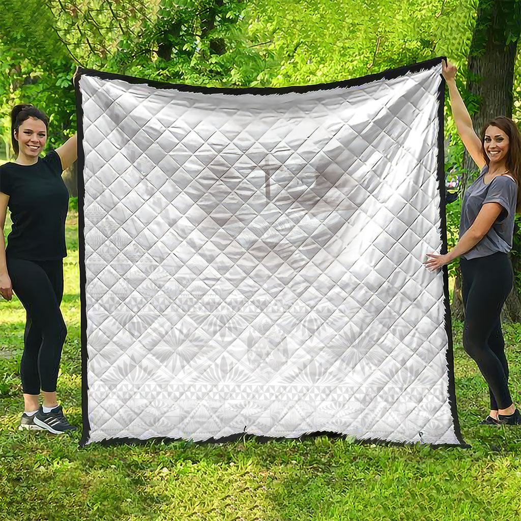 Tonga White Sunday Fakame Quilt Tokelaufeletoa Kupesi
