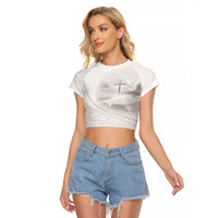 Tonga White Sunday Fakame Raglan Cropped T Shirt Tokelaufeletoa Kupesi