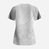 Tonga White Sunday Fakame Scrub Top Tokelaufeletoa Kupesi