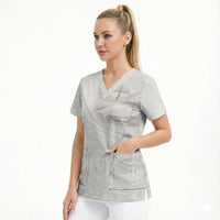 Tonga White Sunday Fakame Scrub Top Tokelaufeletoa Kupesi