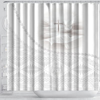 Tonga White Sunday Fakame Shower Curtain Tokelaufeletoa Kupesi