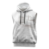 Tonga White Sunday Fakame Sleeveless Hoodie Tokelaufeletoa Kupesi