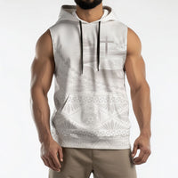 Tonga White Sunday Fakame Sleeveless Hoodie Tokelaufeletoa Kupesi