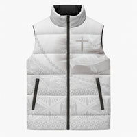 Tonga White Sunday Fakame Sleeveless Puffer Jacket Tokelaufeletoa Kupesi