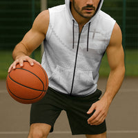 Tonga White Sunday Fakame Sleeveless Zip Hoodie Tokelaufeletoa Kupesi