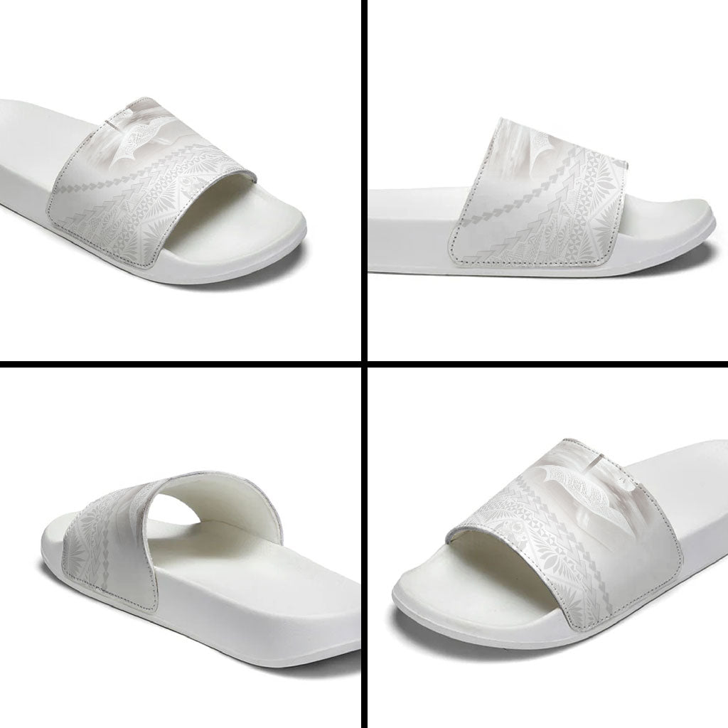 Tonga White Sunday Fakame Slide Sandals Tokelaufeletoa Kupesi