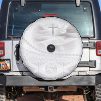 Tonga White Sunday Fakame Spare Tire Cover Tokelaufeletoa Kupesi