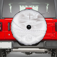 Tonga White Sunday Fakame Spare Tire Cover Tokelaufeletoa Kupesi