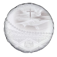 Tonga White Sunday Fakame Spare Tire Cover Tokelaufeletoa Kupesi