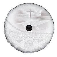 Tonga White Sunday Fakame Spare Tire Cover Tokelaufeletoa Kupesi