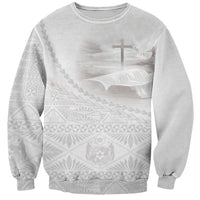 Tonga White Sunday Fakame Sweatshirt Tokelaufeletoa Kupesi