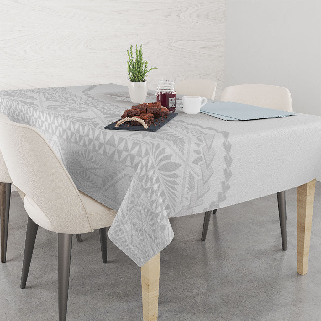 Tonga White Sunday Fakame Tablecloth Tokelaufeletoa Kupesi