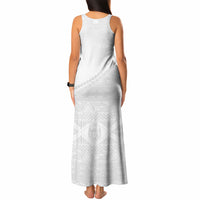 Tonga White Sunday Fakame Tank Maxi Dress Tokelaufeletoa Kupesi