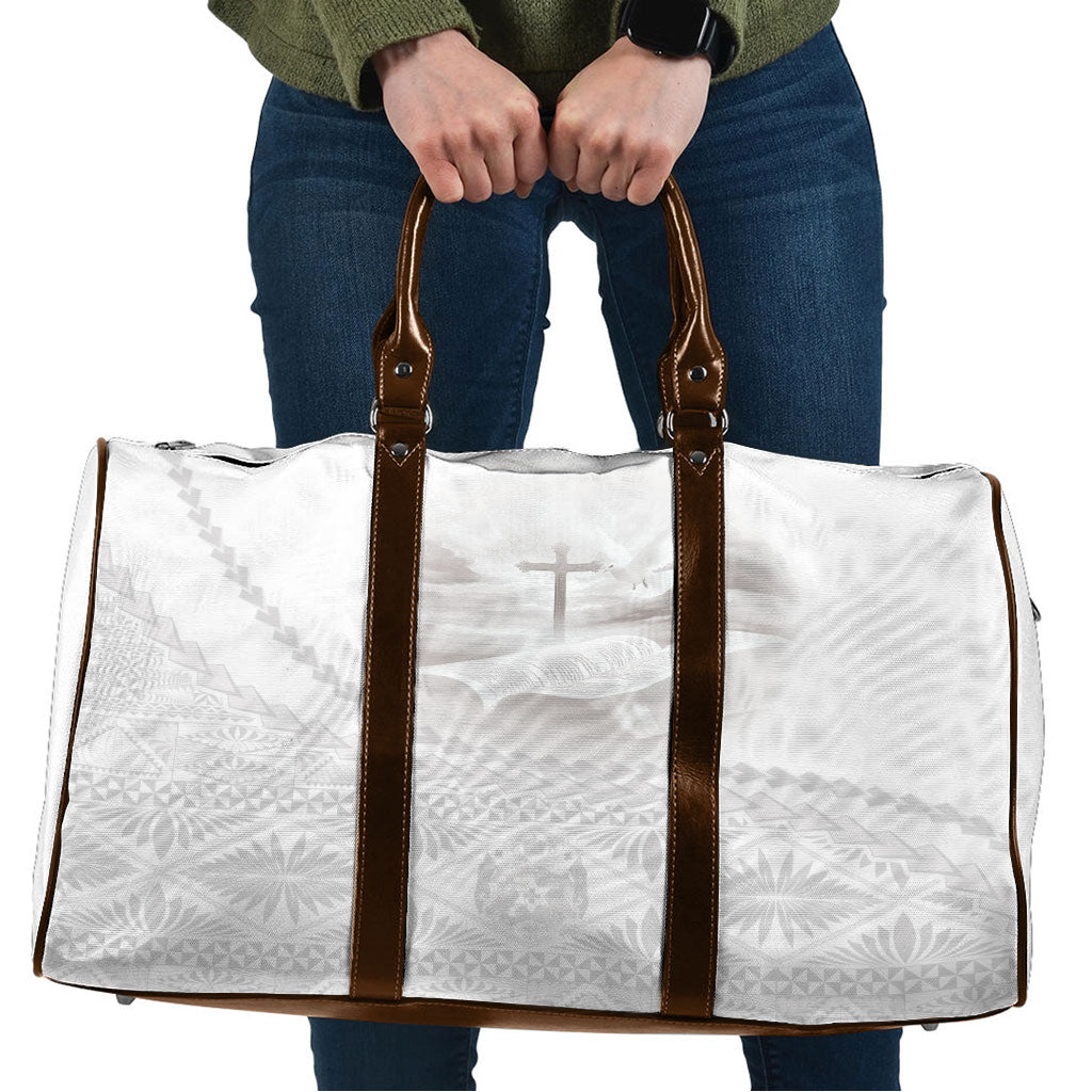 Tonga White Sunday Fakame Travel Bag Tokelaufeletoa Kupesi
