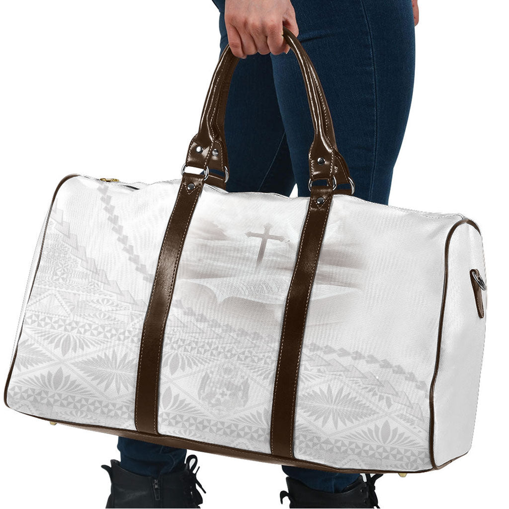 Tonga White Sunday Fakame Travel Bag Tokelaufeletoa Kupesi