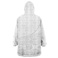 Tonga White Sunday Fakame Wearable Blanket Hoodie Tokelaufeletoa Kupesi