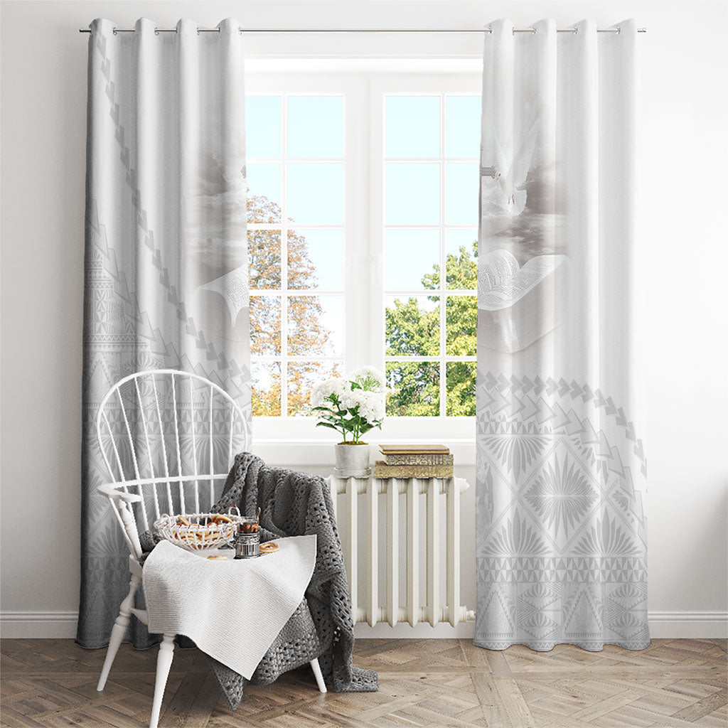 Tonga White Sunday Fakame Window Curtain Tokelaufeletoa Kupesi