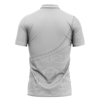 Tonga White Sunday Fakame Zipper Polo Shirt Tokelaufeletoa Kupesi