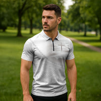 Tonga White Sunday Fakame Zipper Polo Shirt Tokelaufeletoa Kupesi