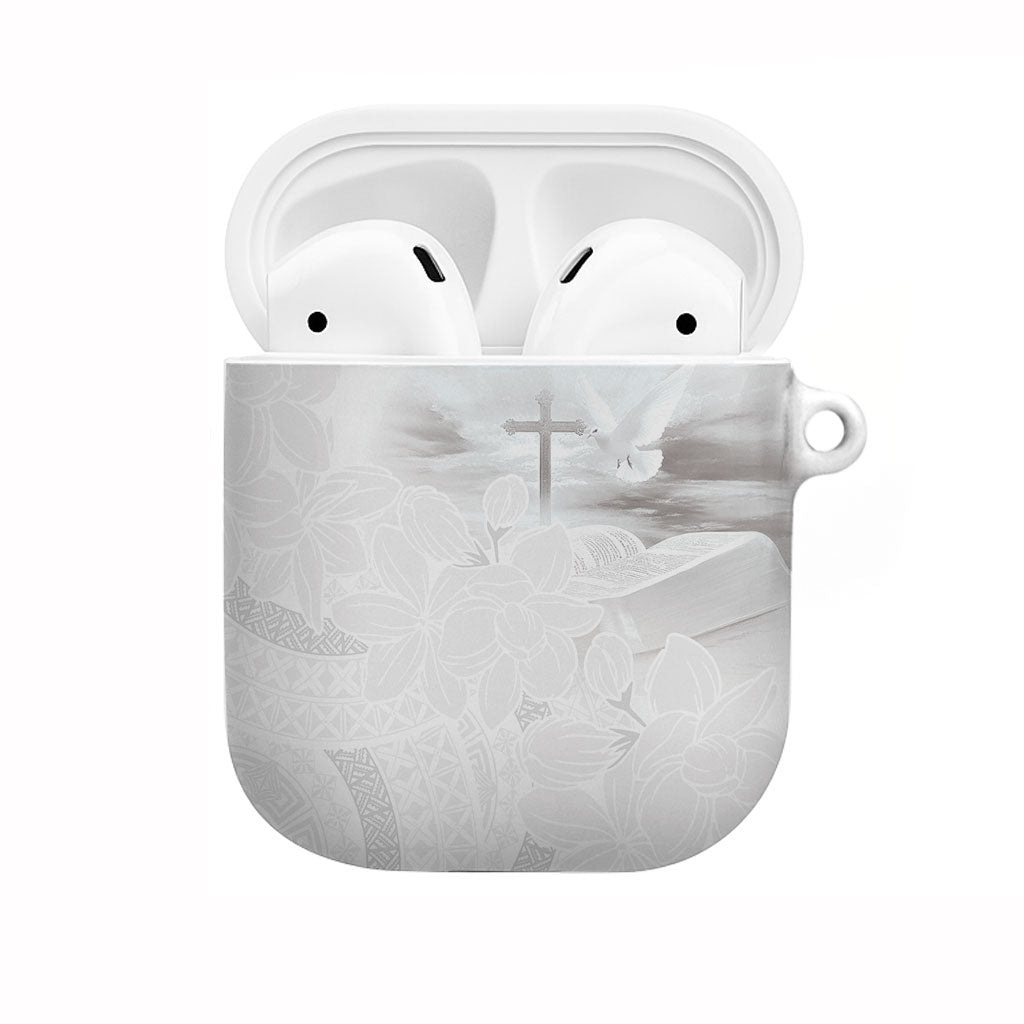 Niue White Sunday Tapu Fanau AirPods Case Fiti Pua Mix Hiapo Tapa