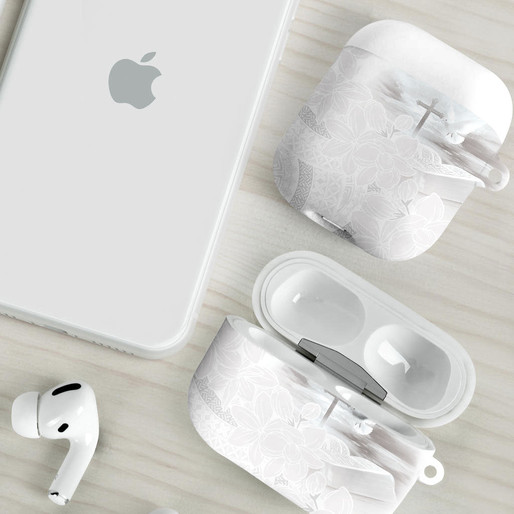 Niue White Sunday Tapu Fanau AirPods Case Fiti Pua Mix Hiapo Tapa