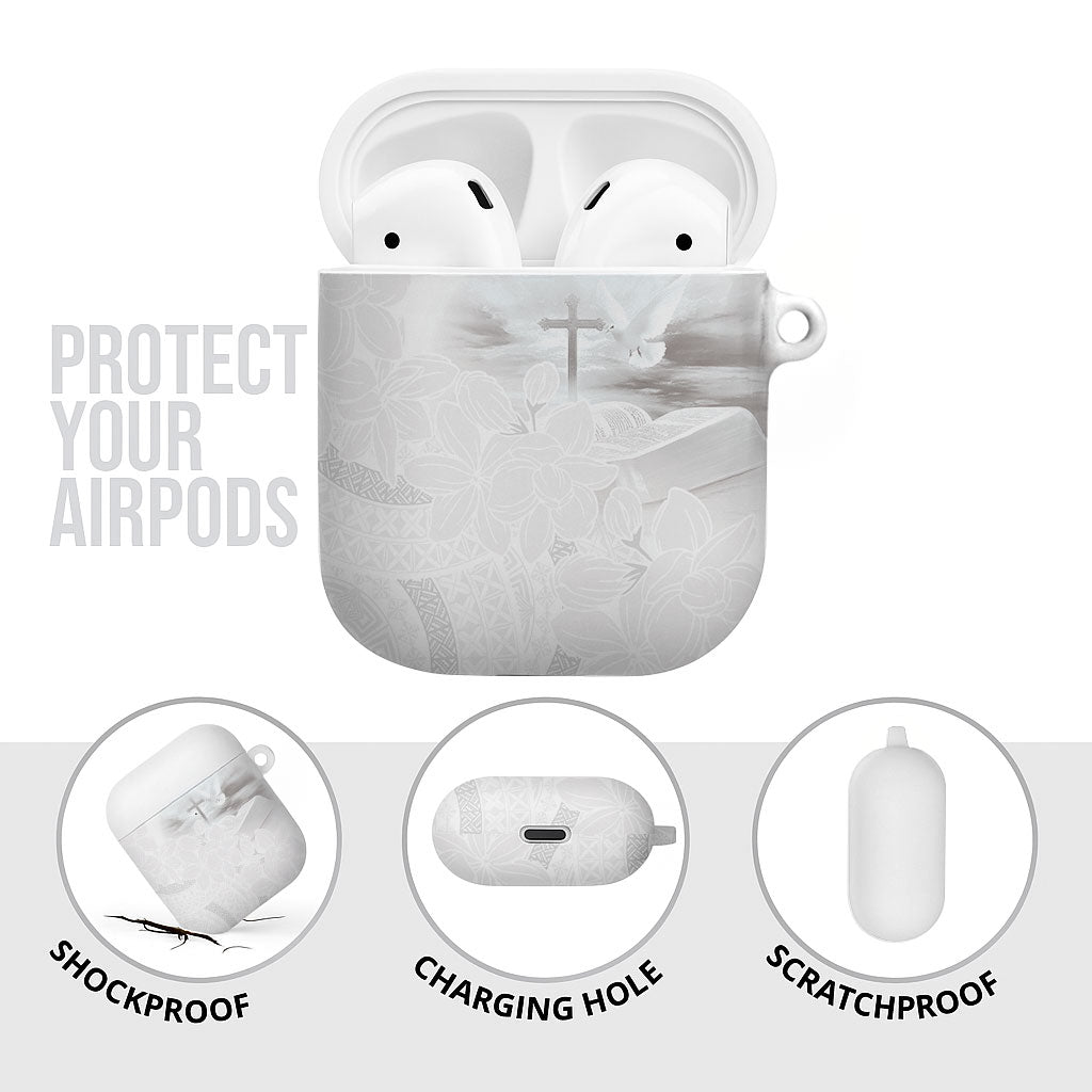 Niue White Sunday Tapu Fanau AirPods Case Fiti Pua Mix Hiapo Tapa