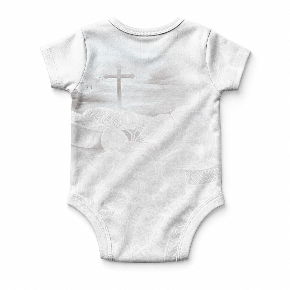 Niue White Sunday Tapu Fanau Baby Onesie Fiti Pua Mix Hiapo Tapa
