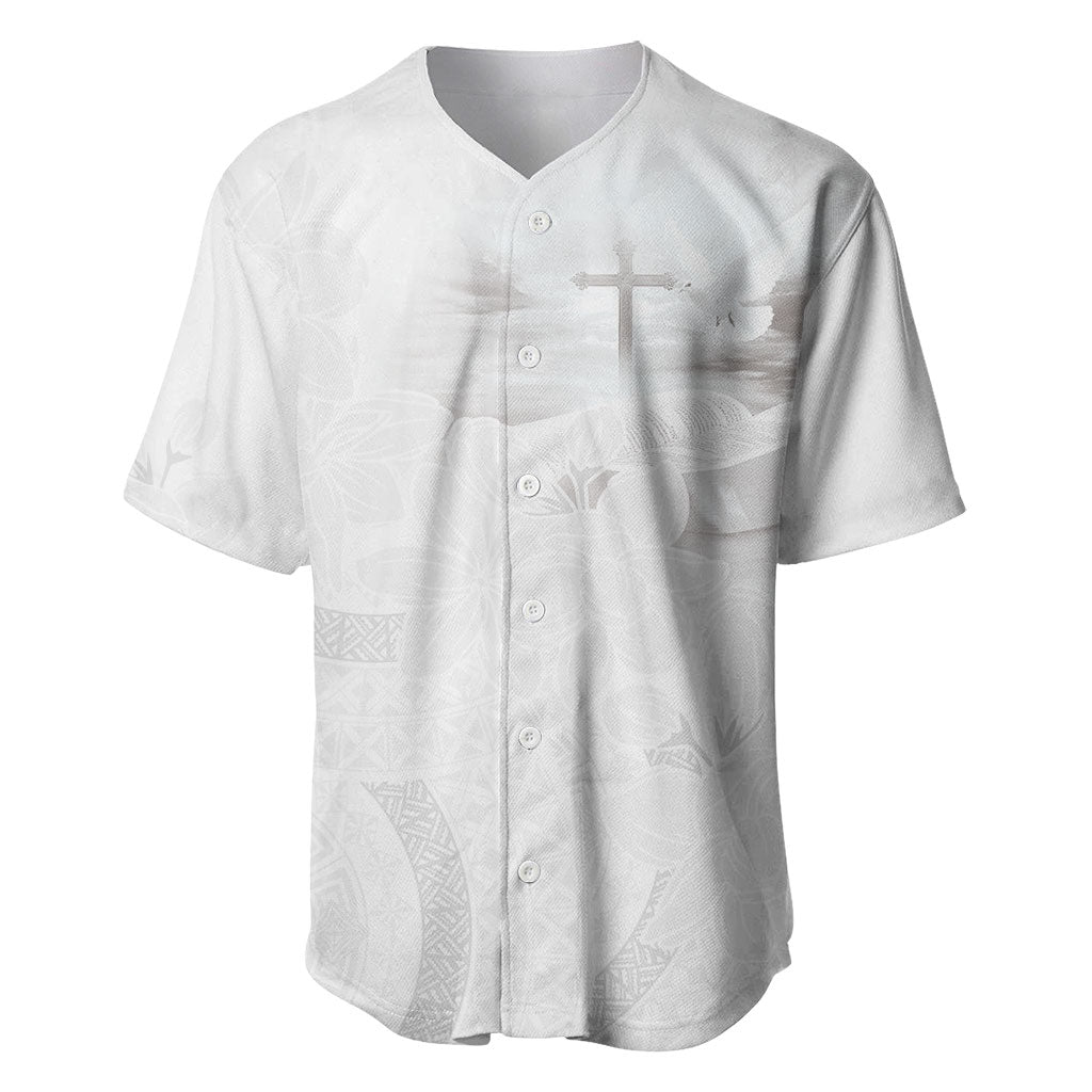 Niue White Sunday Tapu Fanau Baseball Jersey Fiti Pua Mix Hiapo Tapa