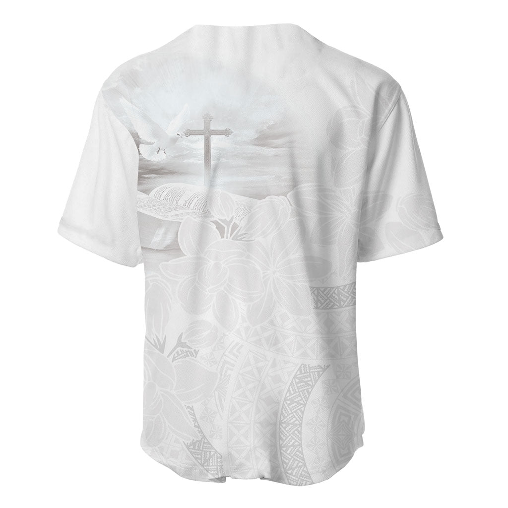 Niue White Sunday Tapu Fanau Baseball Jersey Fiti Pua Mix Hiapo Tapa