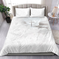 Niue White Sunday Tapu Fanau Bedding Set Fiti Pua Mix Hiapo Tapa