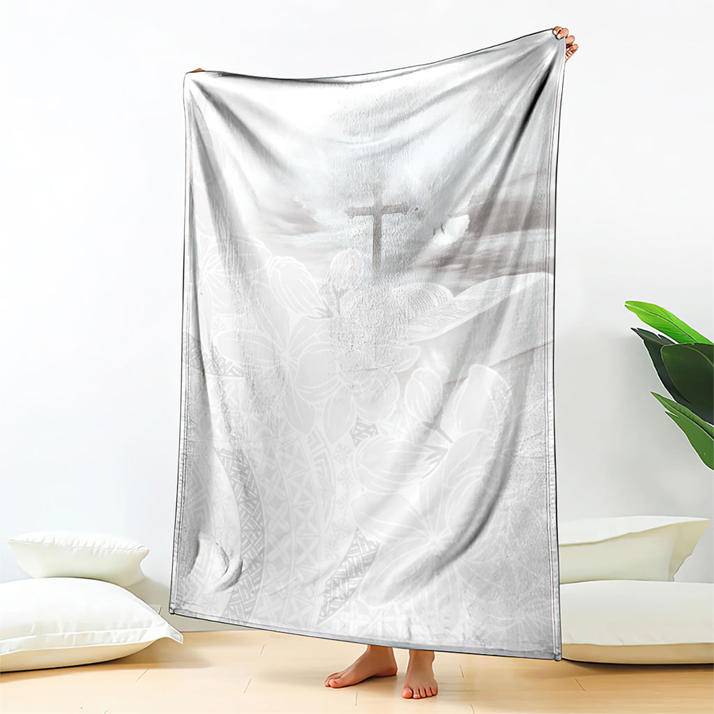 Niue White Sunday Tapu Fanau Blanket Fiti Pua Mix Hiapo Tapa
