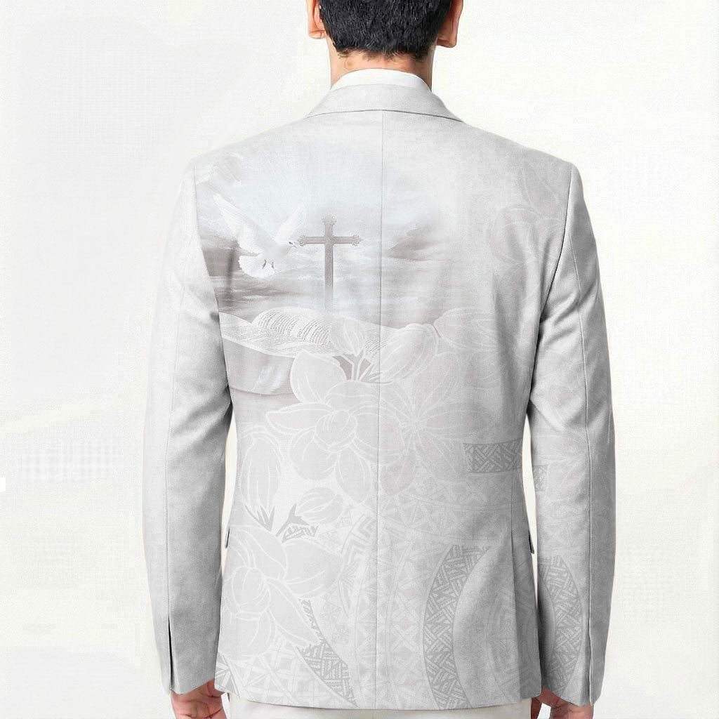 Niue White Sunday Tapu Fanau Blazer Fiti Pua Mix Hiapo Tapa