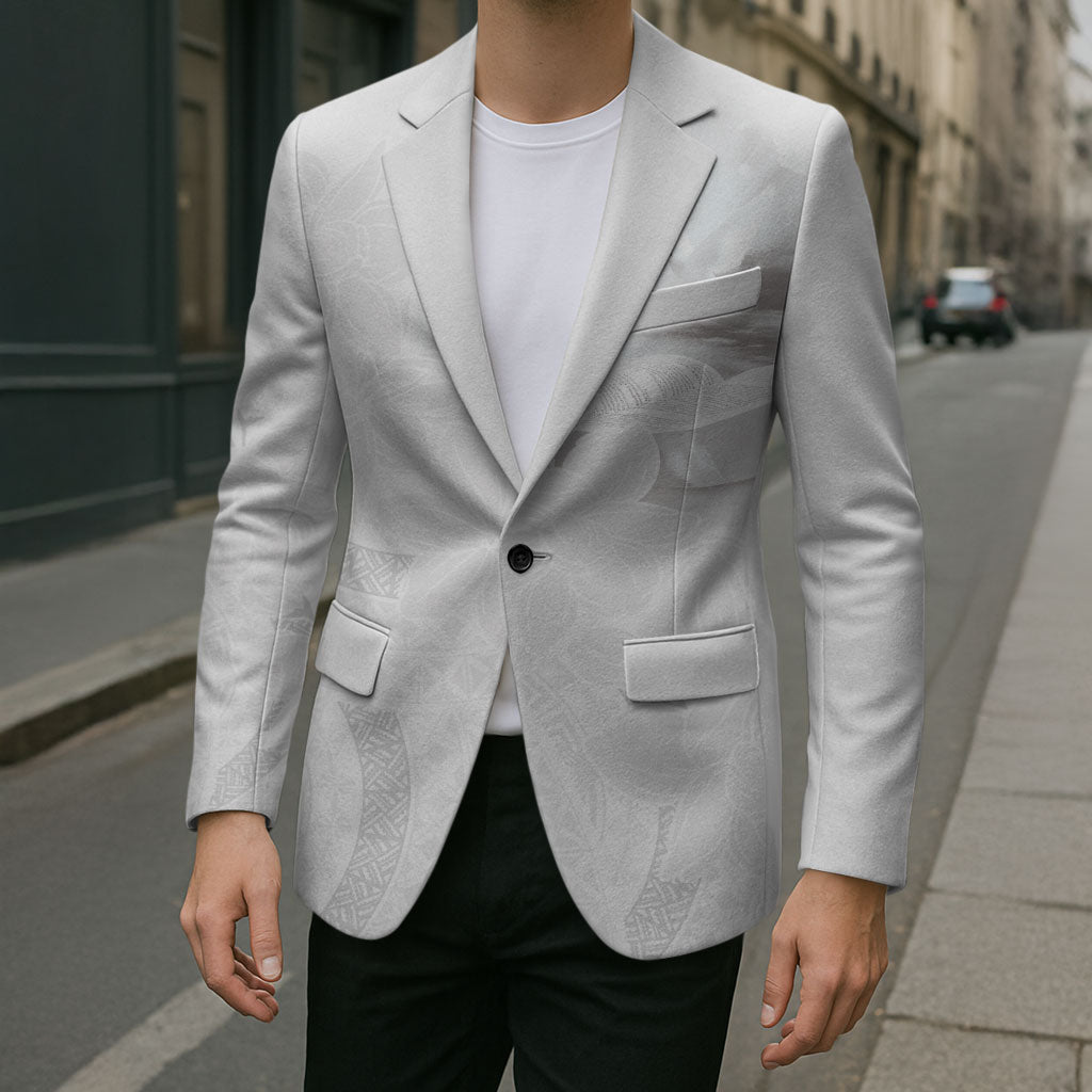 Niue White Sunday Tapu Fanau Blazer Fiti Pua Mix Hiapo Tapa