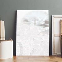 Niue White Sunday Tapu Fanau Canvas Wall Art Fiti Pua Mix Hiapo Tapa