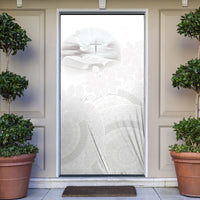 Niue White Sunday Tapu Fanau Door Cover Fiti Pua Mix Hiapo Tapa