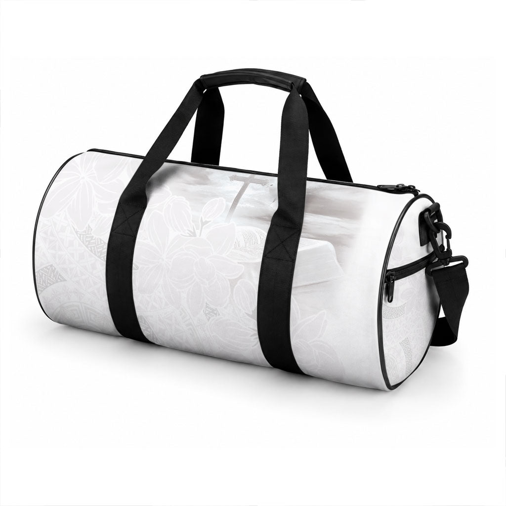 Niue White Sunday Tapu Fanau Duffle Bag Fiti Pua Mix Hiapo Tapa