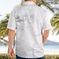 Niue White Sunday Tapu Fanau Hawaiian Shirt Fiti Pua Mix Hiapo Tapa