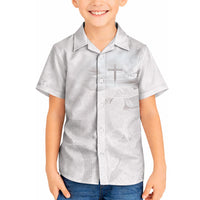 Niue White Sunday Tapu Fanau Hawaiian Shirt Fiti Pua Mix Hiapo Tapa