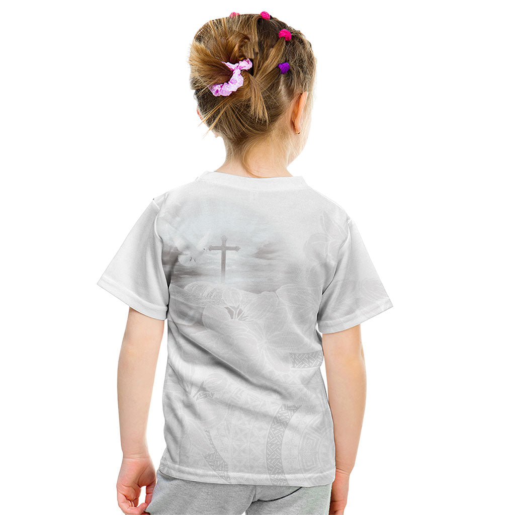 Niue White Sunday Tapu Fanau Kid T Shirt Fiti Pua Mix Hiapo Tapa