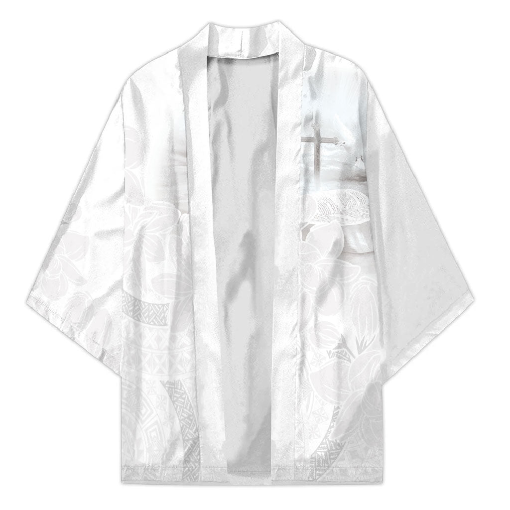 Niue White Sunday Tapu Fanau Kimono Fiti Pua Mix Hiapo Tapa