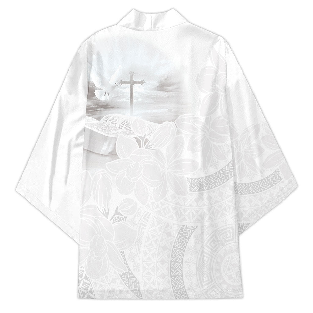 Niue White Sunday Tapu Fanau Kimono Fiti Pua Mix Hiapo Tapa