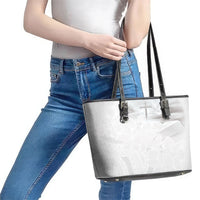 Niue White Sunday Tapu Fanau Leather Tote Bag Fiti Pua Mix Hiapo Tapa