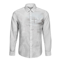 Niue White Sunday Tapu Fanau Long Sleeve Button Shirt Fiti Pua Mix Hiapo Tapa