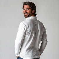 Niue White Sunday Tapu Fanau Long Sleeve Polo Shirt Fiti Pua Mix Hiapo Tapa
