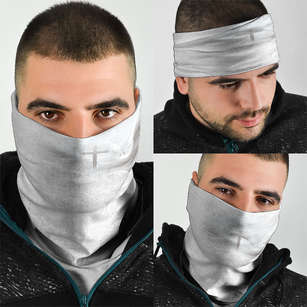 Niue White Sunday Tapu Fanau Neck Gaiter Fiti Pua Mix Hiapo Tapa