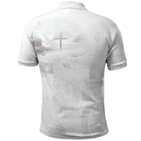 Niue White Sunday Tapu Fanau Polo Shirt Fiti Pua Mix Hiapo Tapa
